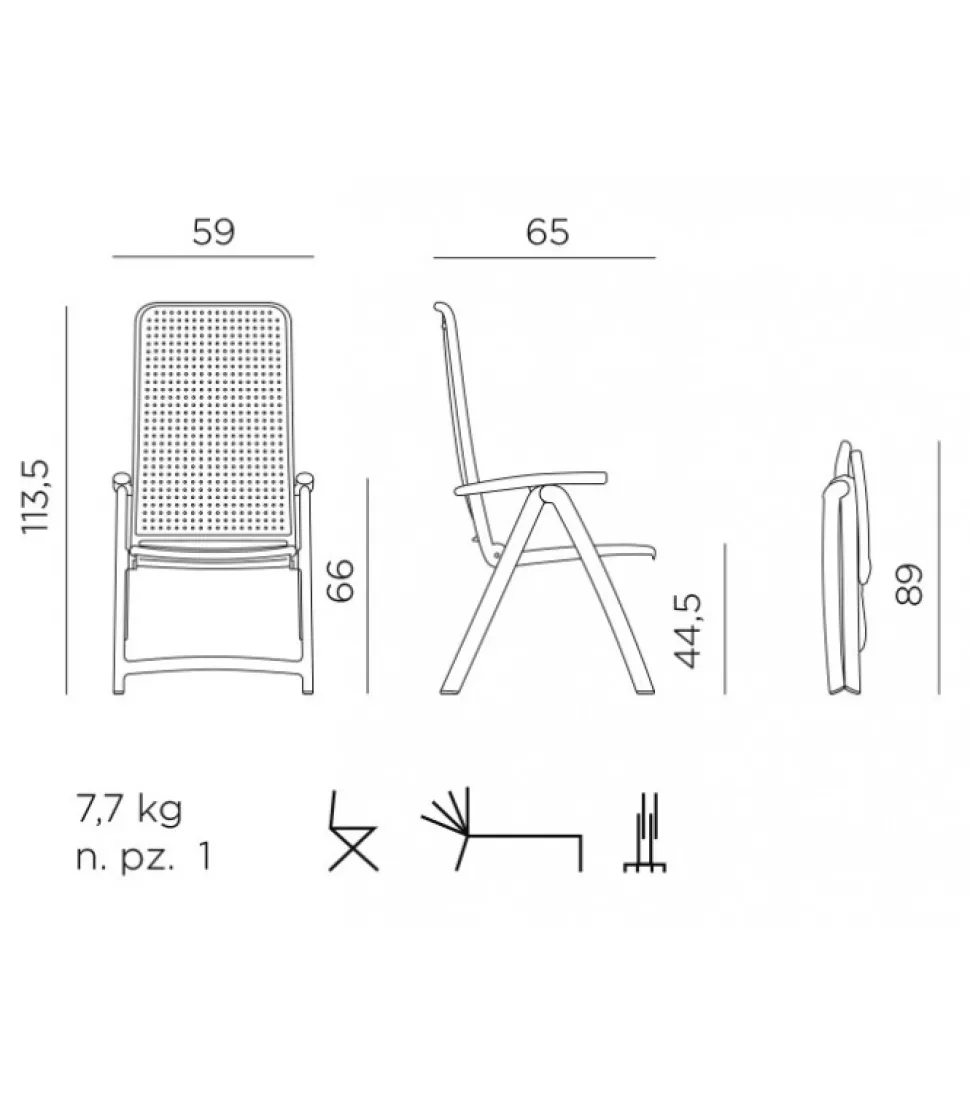 Darsena, Poltrona Reclinabile In Polipropilene