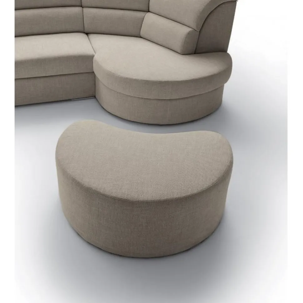 Divano Ad Angolo Russel, Con Pouf Sagomato