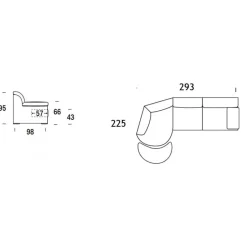 Divano Ad Angolo Russel, Con Pouf Sagomato