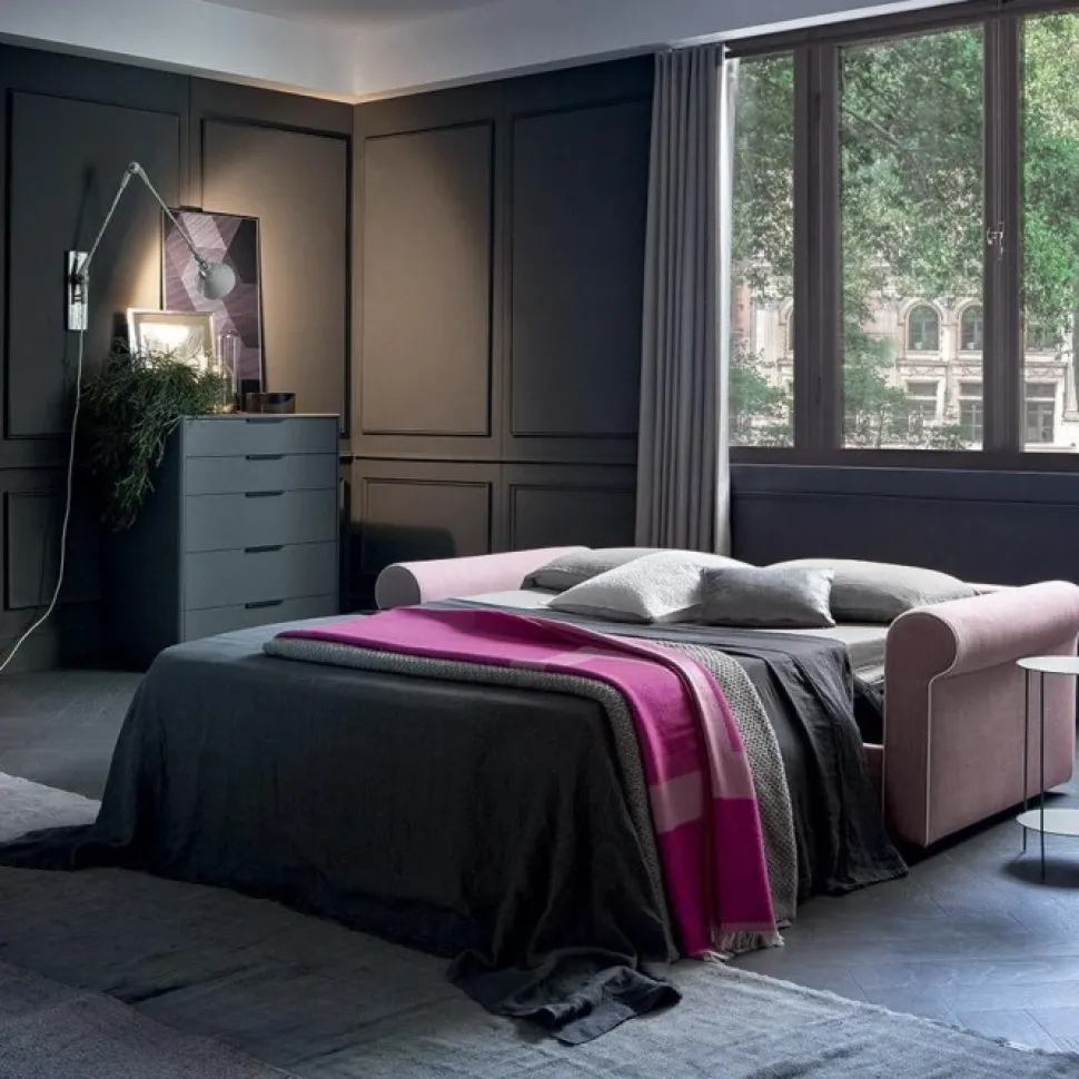 Divano Letto Callas Con Elegante Bracciolo Stondato