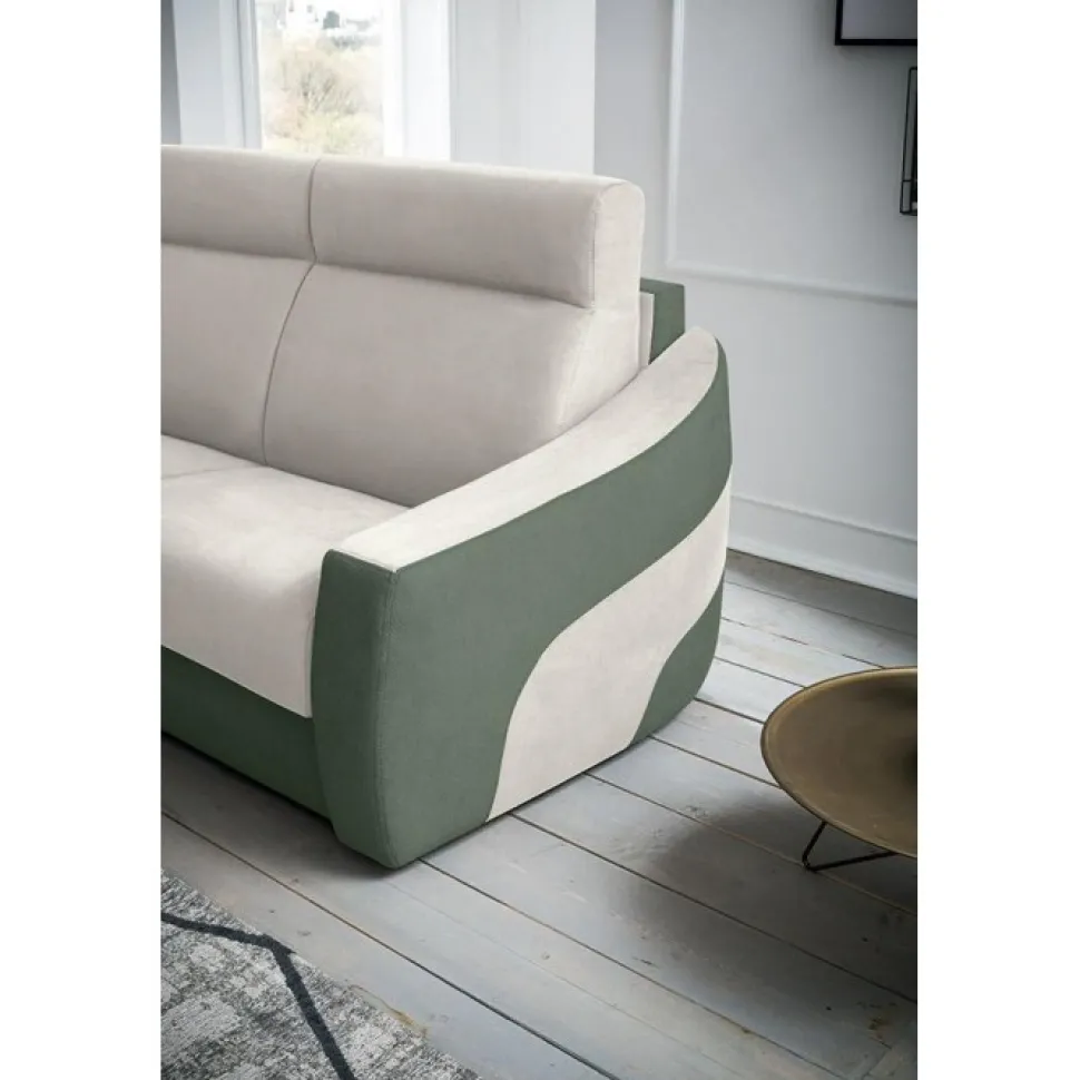 Divano Letto Xavier, Alti Cuscini Poggiatesta E Braccioli Avvolgenti