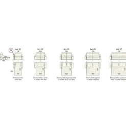 Divano Letto Xavier, Alti Cuscini Poggiatesta E Braccioli Avvolgenti