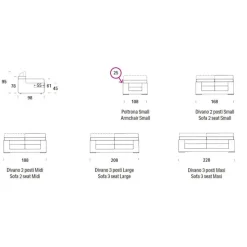 Divano Moderno Ginger Con Poggiatesta Regolabile