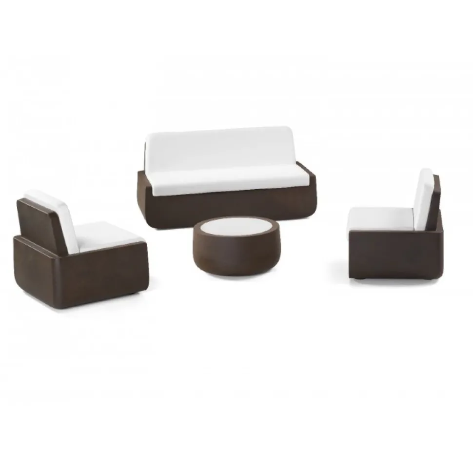 Divano Per Indoor E Outdoor, In Polietilene, Con Seduta E Schienale Imbottiti E Rivestiti, E Sfoderabile.