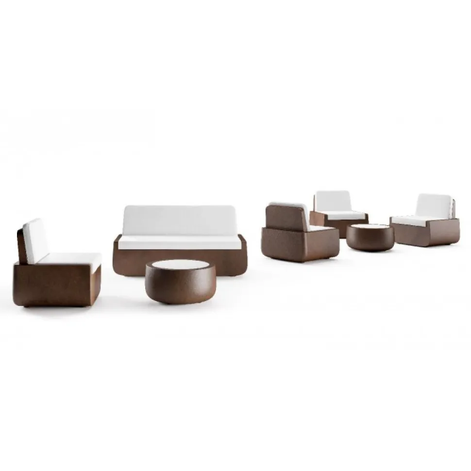 Divano Per Indoor E Outdoor, In Polietilene, Con Seduta E Schienale Imbottiti E Rivestiti, E Sfoderabile.