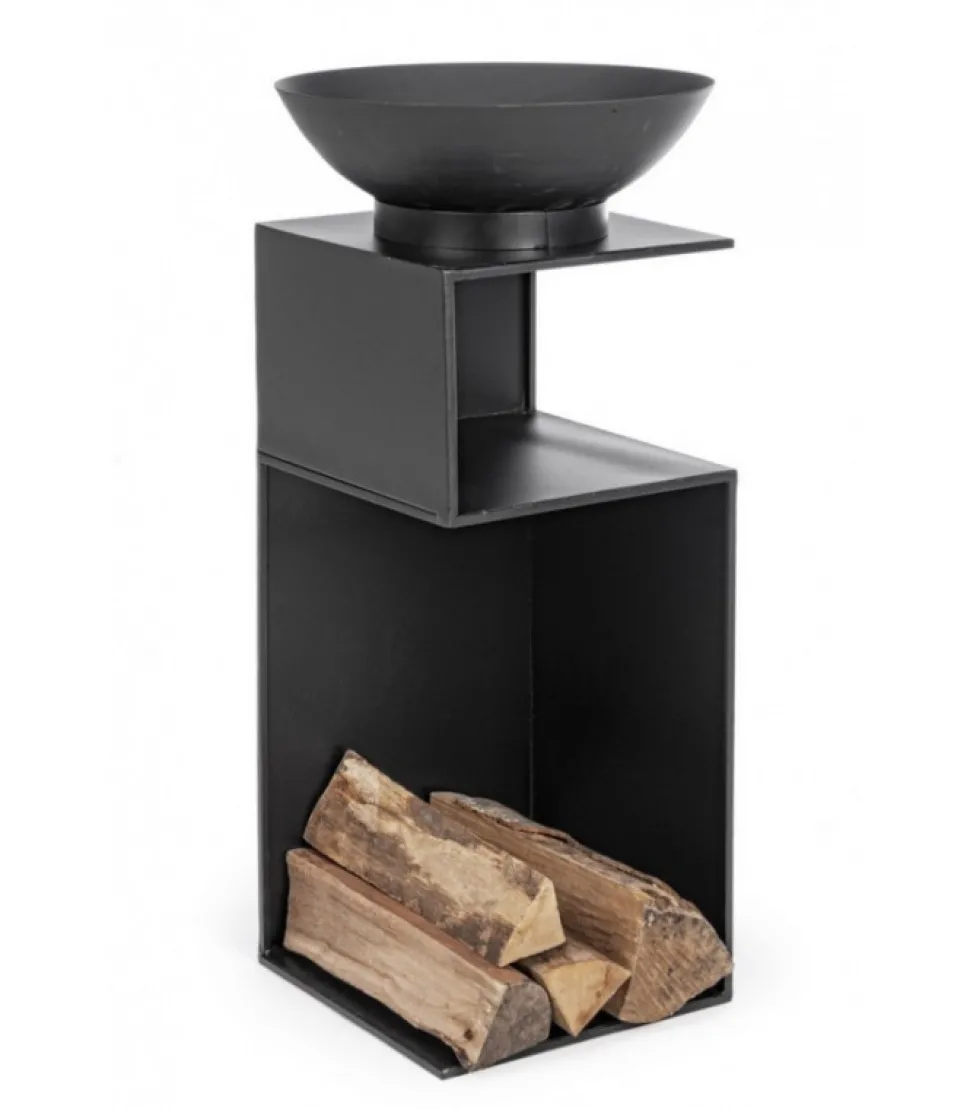 Efesto Braciere Con Porta Legna Diametro 38 J19