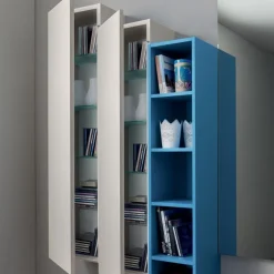 Elemento Pensile Con Anta Legno L.27,5 P.22 H.109 Cm. Abbinabile Anche Con La Libreria Art 4140 E Le Specchiareart 4144/4145