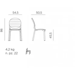 Erica, Sedia Impilabile In Polipropilene