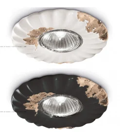 Faretto Rians A Incasso, Realizzato In Italia Da Ferroluce. E In Ceramica Con Finiture Vintage.