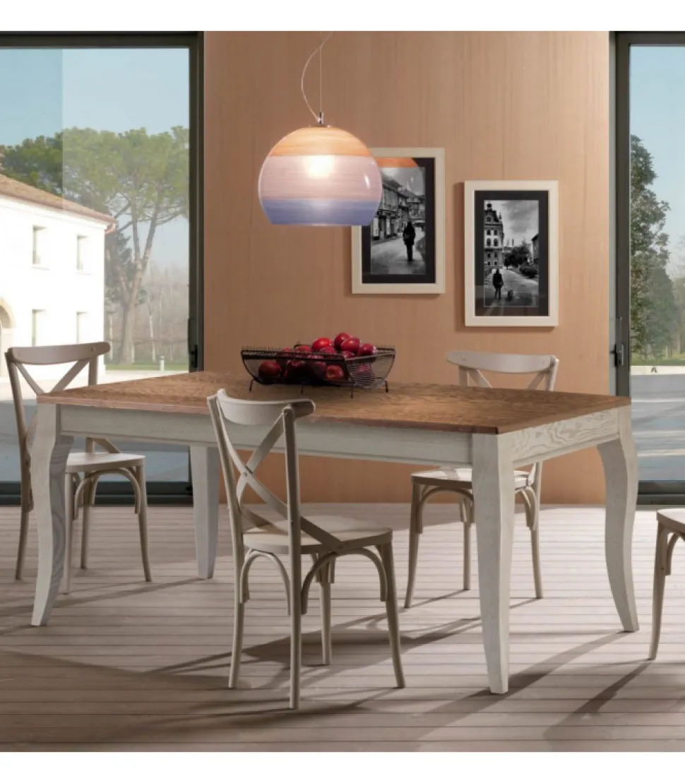 Gambe In Massello Sagomate, Piano Impiallacciato Su Truciolare Di Pioppo. Made In Italy.