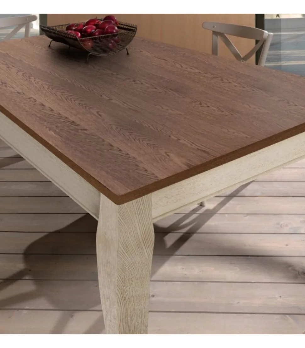 Gambe In Massello Sagomate, Piano Impiallacciato Su Truciolare Di Pioppo. Made In Italy.