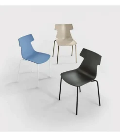 Giulia, Sedia Impilabile In Polipropilene E Metallo