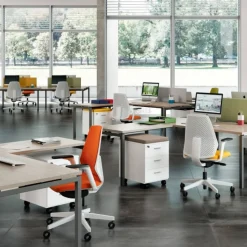 Idea+ Angolare Scrivania Con Struttura In Metallo E Piano In Laminato Di Molti Colori