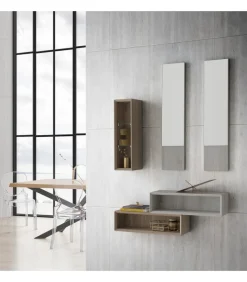 Ingresso Pensile Con Elementiagiorno Orizzontali E Verticali E Doppia Specchiera - Art 617