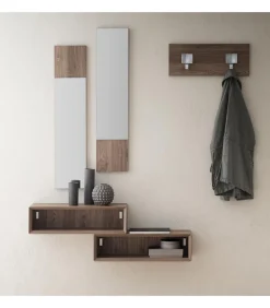 Ingresso Pensile Con Elementiagiorno, Doppia Specchiera E Appendiabiti A Parete- Art 616