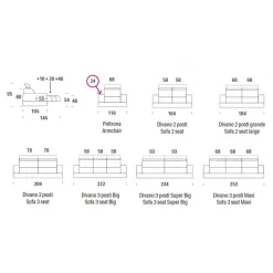 James, Divano Con Seduta A Scorrimento E Poggiatesta Reclinabile