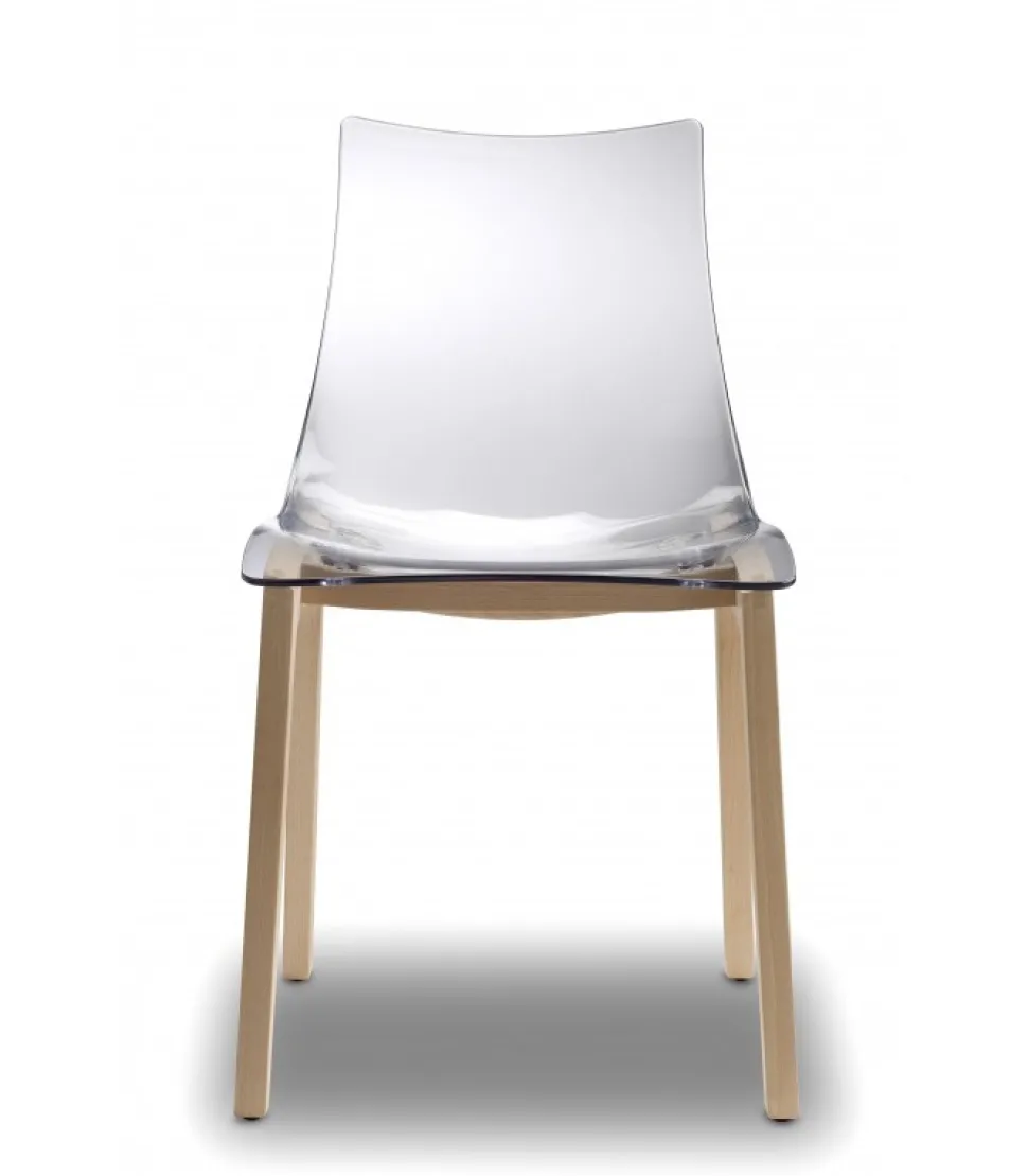 La Scocca In Policarbonato E Disponibile Bianca E Trasparente, Le Gambe In Faggio Naturale E Wenge.