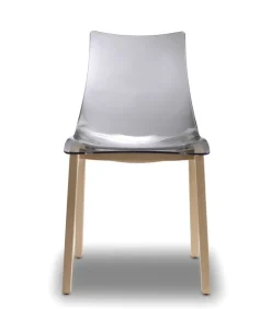 La Scocca In Policarbonato E Disponibile Bianca E Trasparente, Le Gambe In Faggio Naturale E Wenge.