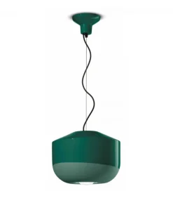 Lampada A Sospensione Bellota Di Ferroluce, Con Paralume In Ceramica Smaltata.