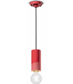 Lampada A Sospensione In Ceramica Smaltata Con Presa E27 Da Massimo 77W E Varie Finiture Disponibili.