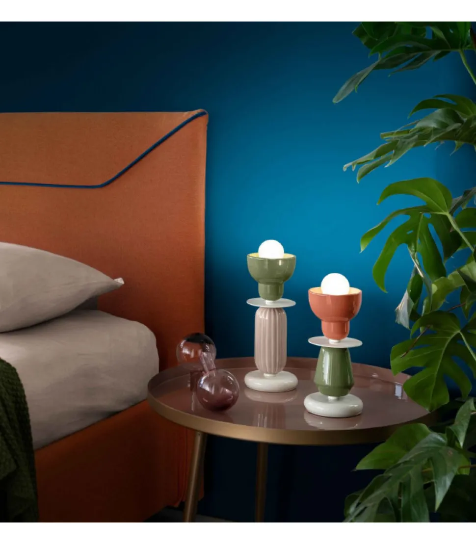 Lampada Da Tavolo Berimabu Di Ferroluce, Realizzata In Italia In Ceramica Smaltata.