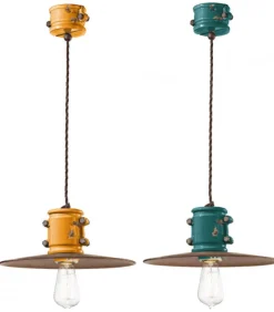 Lampada Harlem Di Ferroluce, Prodotta In Italia Dai Migliori Artigiani, In Ceramica In Vari Colori Anticati.