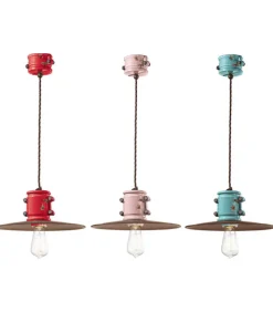 Lampada Harlem Di Ferroluce, Prodotta In Italia Dai Migliori Artigiani, In Ceramica In Vari Colori Anticati.