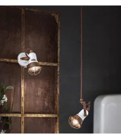 Lampada Sospensione Houston Di Ferroluce, Con Presa E14 E Potenza Massima Di 46W.