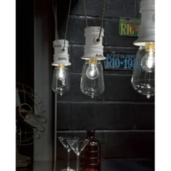 Lampada Sospesa Chinatown 3 Di Ferroluce In Ceramica Anticata. Design Retro E Qualita Made In Italy.