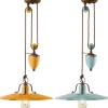 Lampada Sospesa Clovelly A, Realizzata In Ceramica Da Artigiani Italiani Professionisti, Con Colori Anticati.