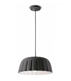 Lampada Sospesa Con Paralume In Ceramica Smaltata, Realizzata In Italia.