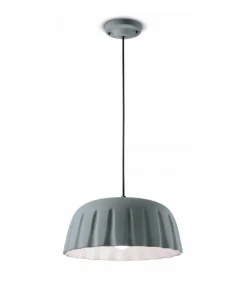 Lampada Sospesa Con Paralume In Ceramica Smaltata, Realizzata In Italia.