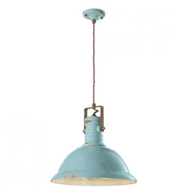 Lampada Sospesa Dundee, Prodotta In Italia Da Ferroluce, In Ceramica Con Colori Anticati Vintage.