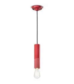 Lampada Sospesa In Ceramica Laccata, Realizzata In Italia Da Ferroluce.