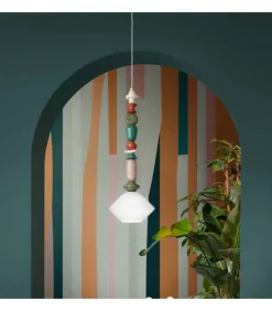 Lampada Sospesa In Ceramica Smaltata, Realizzata In Italia Da Ferroluce.
