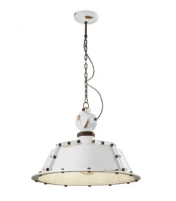 Lampada Sospesa Perth Di Ferroluce, In Ceramica Effetto Anticato Vintage, Realizzata In Italia.