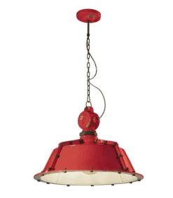 Lampada Sospesa Perth Di Ferroluce, In Ceramica Effetto Anticato Vintage, Realizzata In Italia.