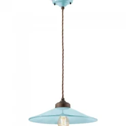 Lampada Sospesa Sofia Di Ferroluce, Realizzata Interamente In Italia Con Paralume In Lamiera Smaltata.