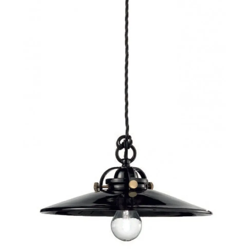 Lampada Sospesa Soho, Con Paralume In Lamiera Smaltata. Prodotto 100% Made In Italy.