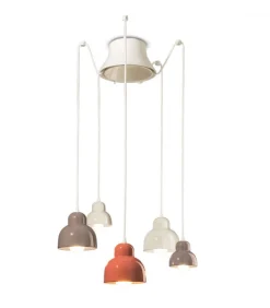 Lampadario Composto Da 3 Lampade Con Diametro 15 Cm E Due Lampade Con Diametro 11 Cm.