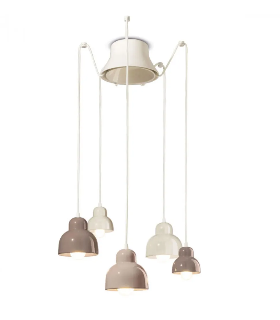 Lampadario Composto Da 3 Lampade Con Diametro 15 Cm E Due Lampade Con Diametro 11 Cm.