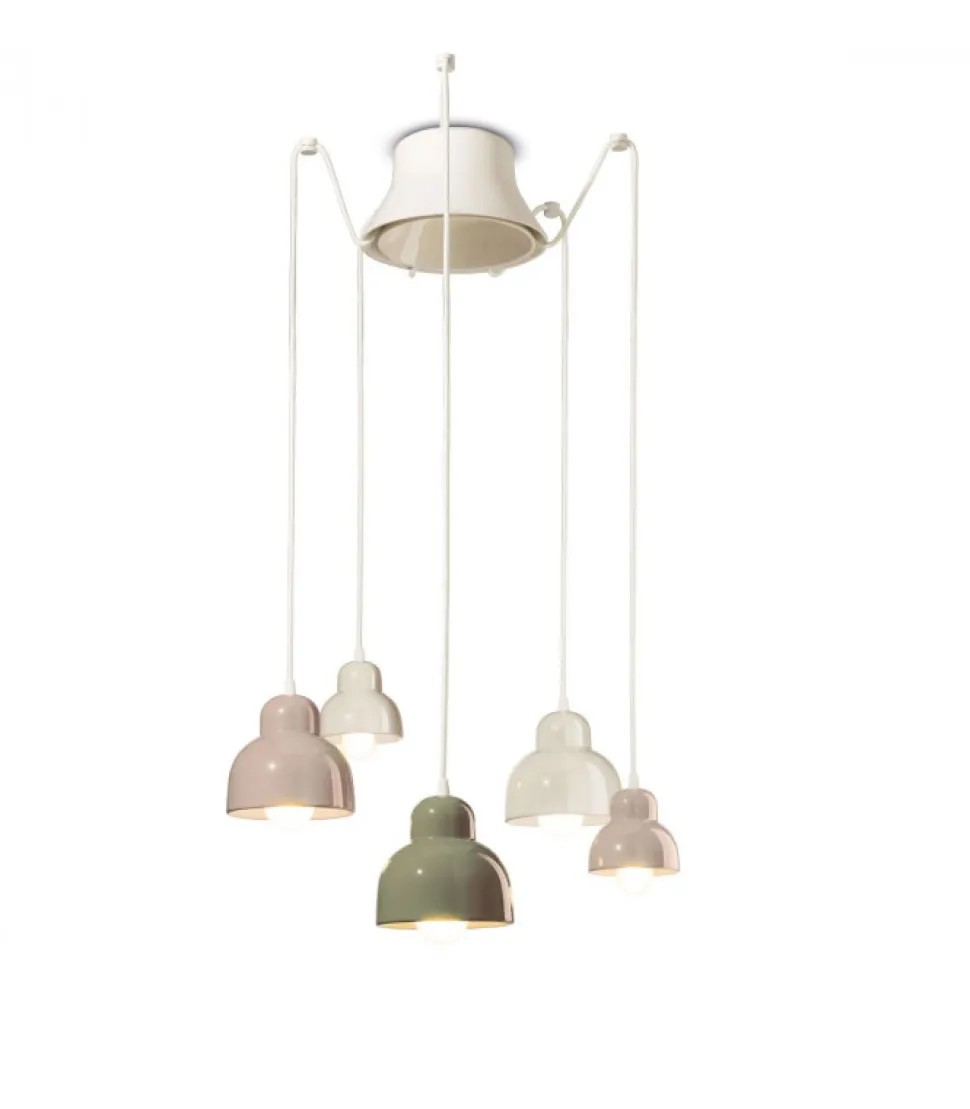 Lampadario Composto Da 3 Lampade Con Diametro 15 Cm E Due Lampade Con Diametro 11 Cm.