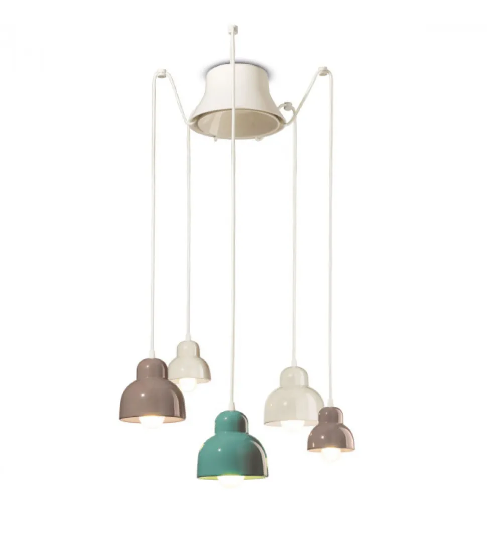 Lampadario Composto Da 3 Lampade Con Diametro 15 Cm E Due Lampade Con Diametro 11 Cm.