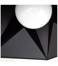 Lampadario Esagono Nero L