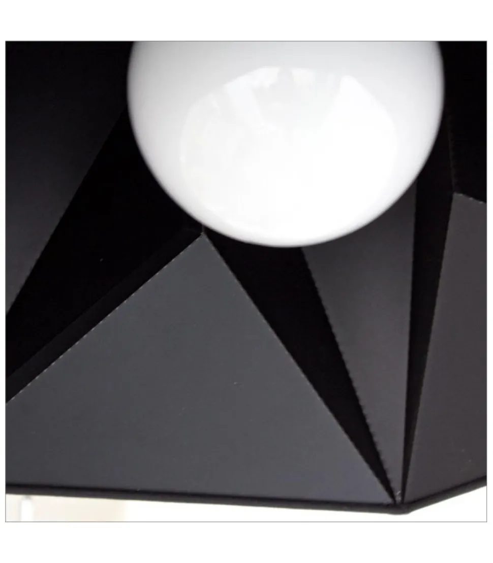 Lampadario Esagono Nero L
