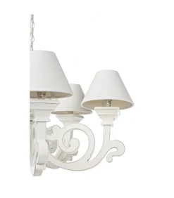 Lampadario 5Luci Bastia Legno Bianco