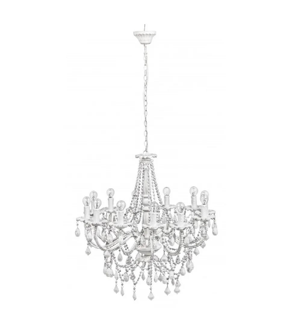 Lampadario 12Luci Beads Bianco