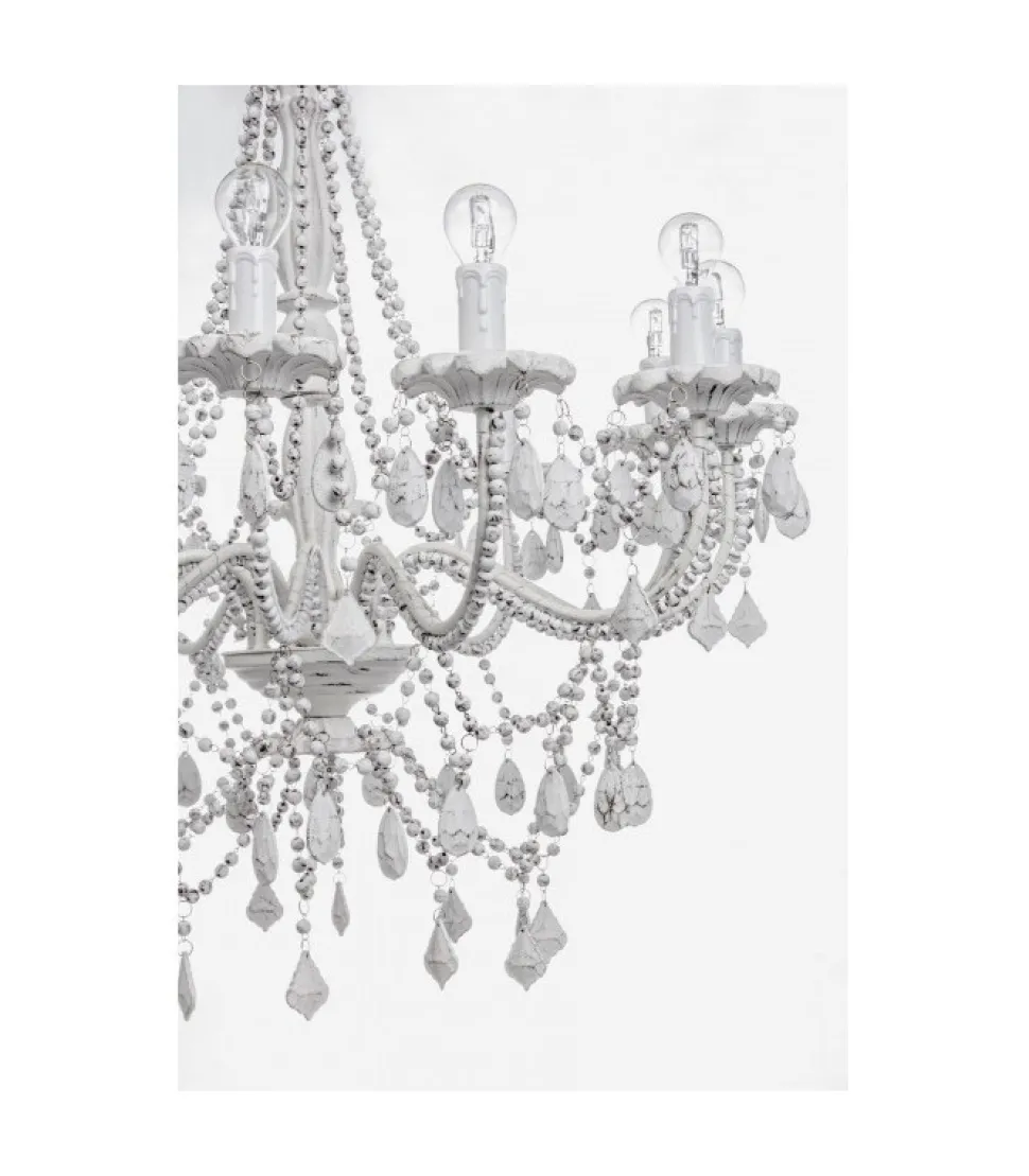 Lampadario 12Luci Beads Bianco