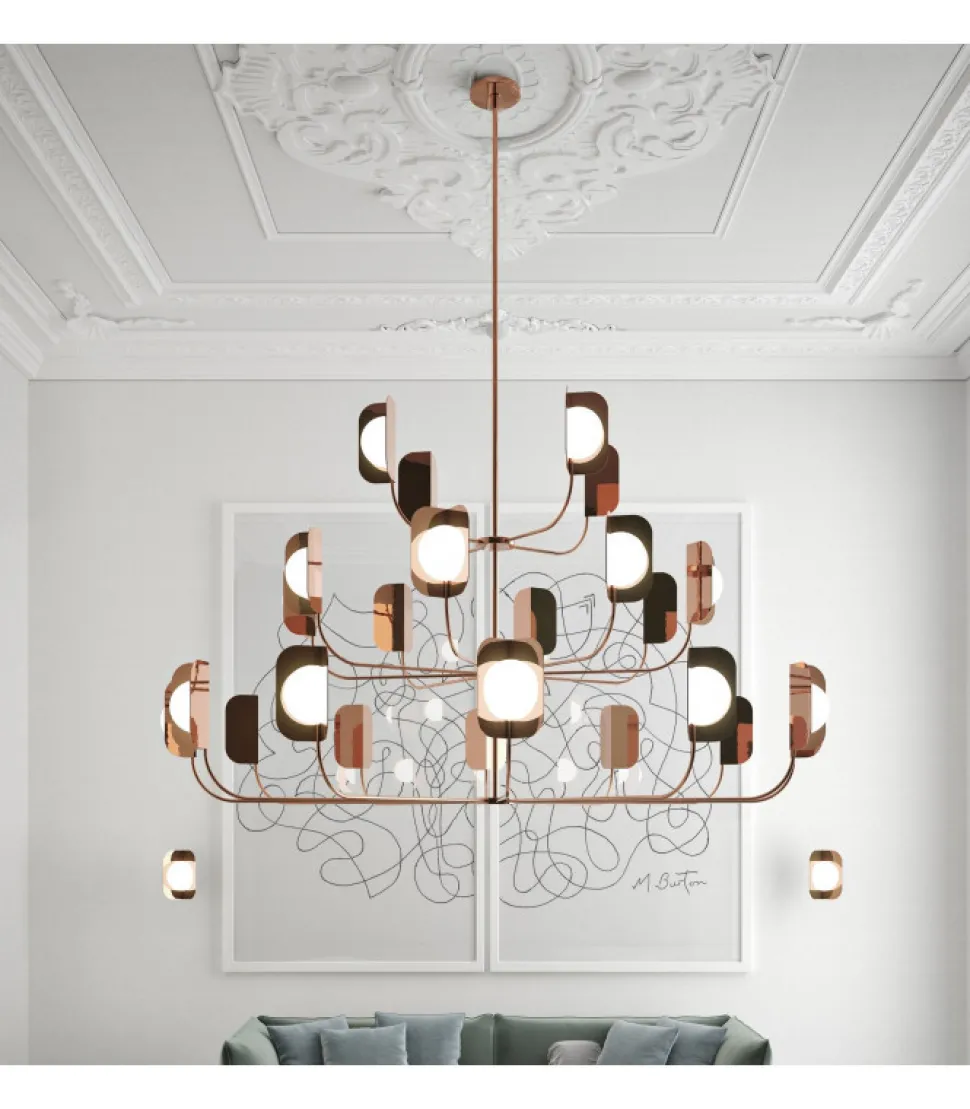 Leaf, Lampadario A 24 Luci Led