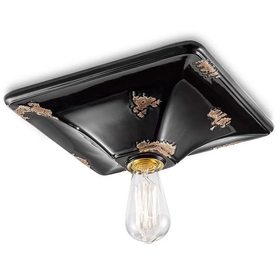 Lesbaux, La Plafoniera Made In Italy, Realizzata In Ceramica Con Finiture Vintage Da Ferroluce.